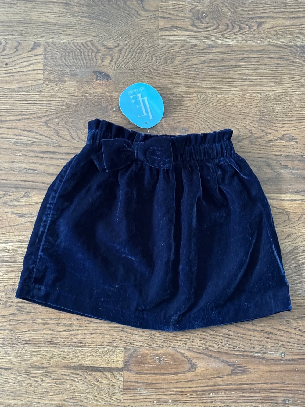 Little English New With Tags Paperbag Bow Skirt - Navy Velvet